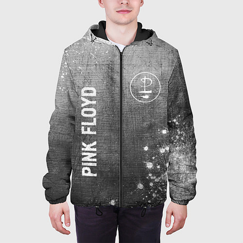 Мужская куртка Pink Floyd - grey gradient вертикально / 3D-Черный – фото 3