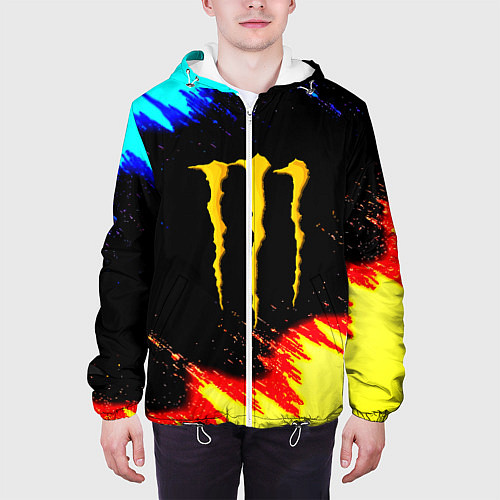 Мужская куртка Monster energy огненные краски / 3D-Белый – фото 3
