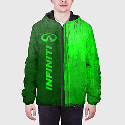 Куртка с капюшоном мужская Infiniti - green gradient по-вертикали, цвет: 3D-черный — фото 2