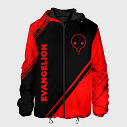 Куртка с капюшоном мужская Evangelion - red gradient вертикально, цвет: 3D-черный