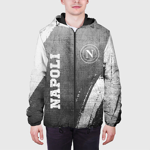 Мужская куртка Napoli - grey gradient вертикально / 3D-Черный – фото 3