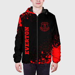 Куртка с капюшоном мужская Everton - red gradient вертикально, цвет: 3D-черный — фото 2