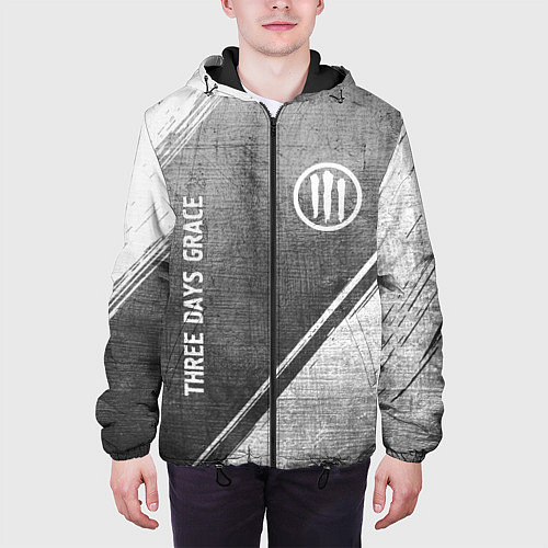 Мужская куртка Three Days Grace - grey gradient вертикально / 3D-Черный – фото 3