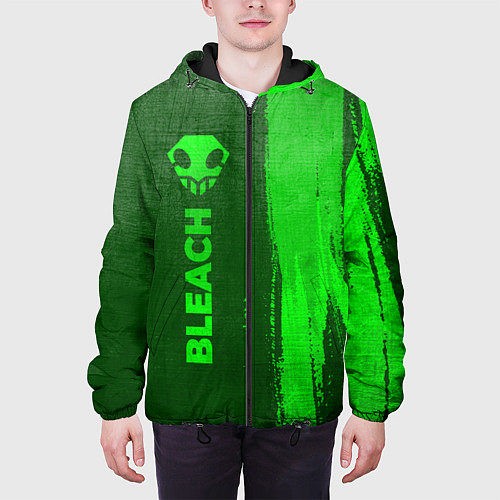 Мужская куртка Bleach - green gradient по-вертикали / 3D-Черный – фото 3