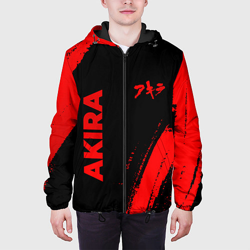 Мужская куртка Akira - red gradient вертикально / 3D-Черный – фото 3