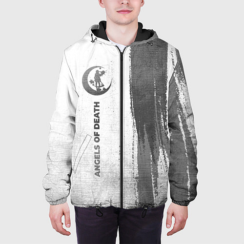 Мужская куртка Angels of Death - white gradient по-вертикали / 3D-Черный – фото 3