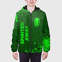Куртка с капюшоном мужская Spirited Away - green gradient вертикально, цвет: 3D-черный — фото 2