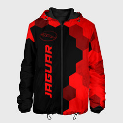 Куртка с капюшоном мужская Jaguar - red gradient по-вертикали, цвет: 3D-черный