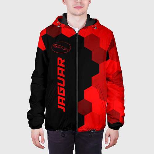 Мужская куртка Jaguar - red gradient по-вертикали / 3D-Черный – фото 3