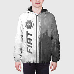 Куртка с капюшоном мужская Fiat - white gradient по-вертикали, цвет: 3D-черный — фото 2