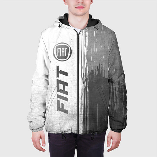 Мужская куртка Fiat - white gradient по-вертикали / 3D-Черный – фото 3