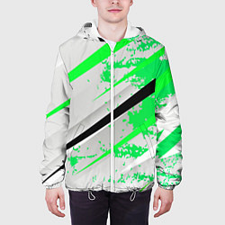 Куртка с капюшоном мужская Color white light green, цвет: 3D-белый — фото 2