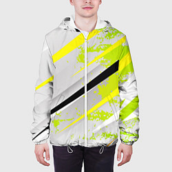 Куртка с капюшоном мужская Color white light green, цвет: 3D-белый — фото 2