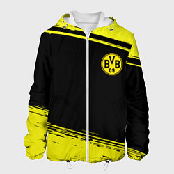 Куртка с капюшоном мужская Borussia жёлтые полосы, цвет: 3D-белый