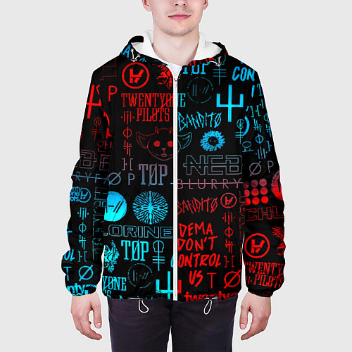 Мужская куртка Twenty one pilots rock pattern / 3D-Белый – фото 3