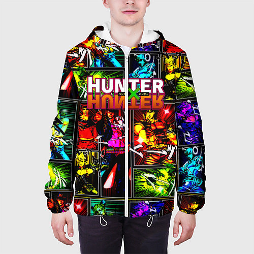 Мужская куртка Hunter x hunter neon anime / 3D-Белый – фото 3