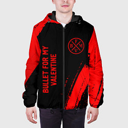 Куртка с капюшоном мужская Bullet For My Valentine - red gradient вертикально, цвет: 3D-черный — фото 2