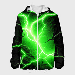Куртка с капюшоном мужская Color green black, цвет: 3D-белый