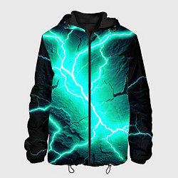 Куртка с капюшоном мужская Color light blue black, цвет: 3D-черный