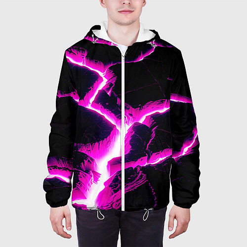 Мужская куртка Color pink black / 3D-Белый – фото 3