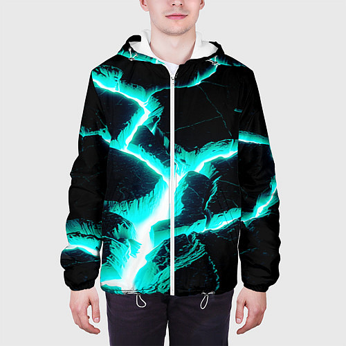 Мужская куртка Color light blue black / 3D-Белый – фото 3