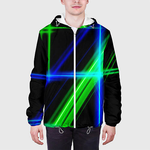 Мужская куртка Color blue black green / 3D-Белый – фото 3
