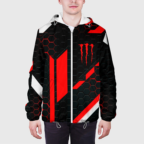 Мужская куртка Monster energy sport geometry / 3D-Белый – фото 3