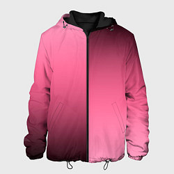 Куртка с капюшоном мужская Розовый с затемнением градиент пополам, цвет: 3D-черный