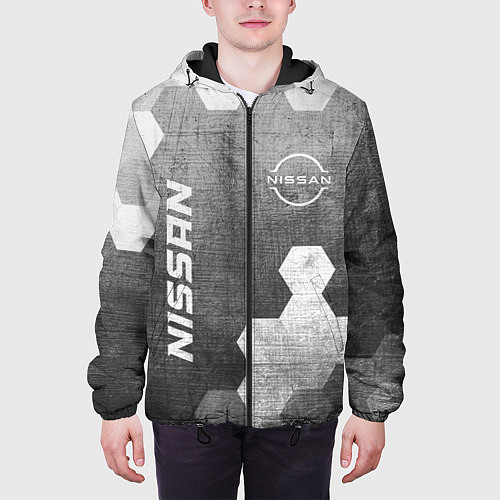 Мужская куртка Nissan - grey gradient вертикально / 3D-Черный – фото 3