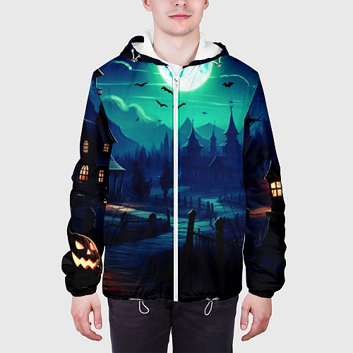 Мужская куртка Day of the Dead - Хэллоуин / 3D-Белый – фото 3