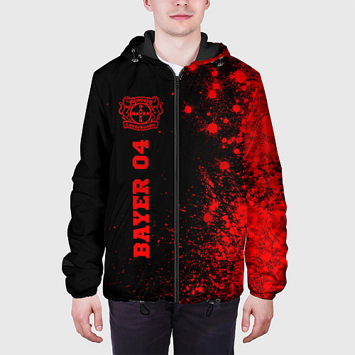 Мужская куртка Bayer 04 - red gradient по-вертикали / 3D-Черный – фото 3