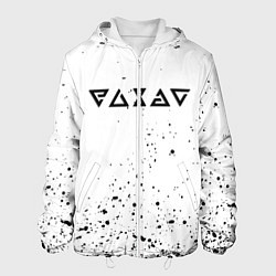 Куртка с капюшоном мужская Ведьмак брызги красок, цвет: 3D-белый