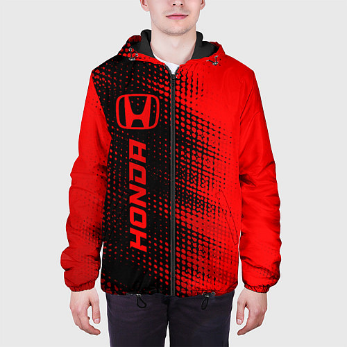 Мужская куртка Honda - red gradient по-вертикали / 3D-Черный – фото 3