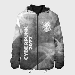 Мужская куртка Cyberpunk 2077 - grey gradient вертикально