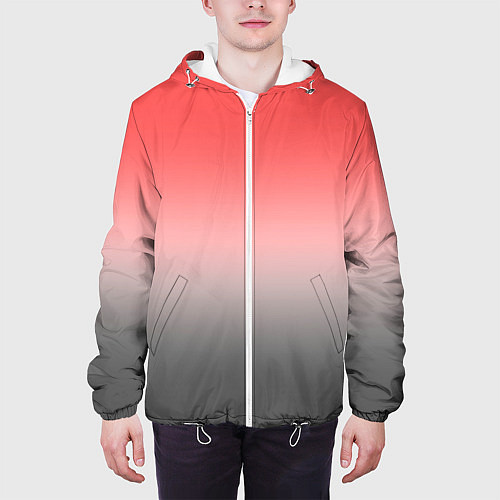 Мужская куртка Бледный красно-серый градиент / 3D-Белый – фото 3