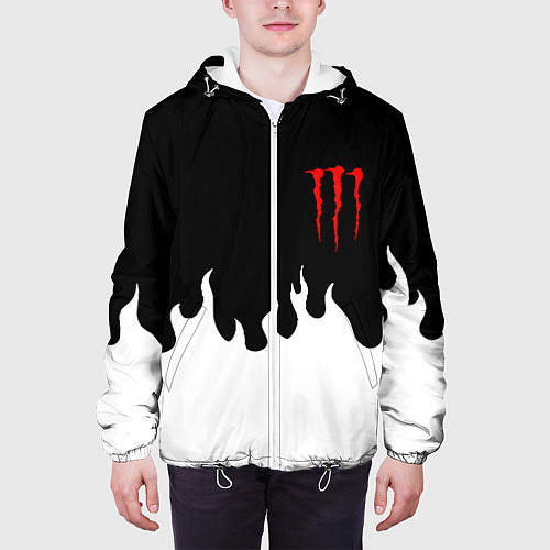 Мужская куртка Monster energy red logo / 3D-Белый – фото 3
