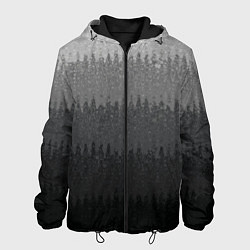 Куртка с капюшоном мужская Градиент полосами тёмно-серый графитовый, цвет: 3D-черный