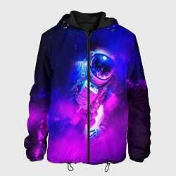 Куртка с капюшоном мужская Космонавт среди облаков, цвет: 3D-черный