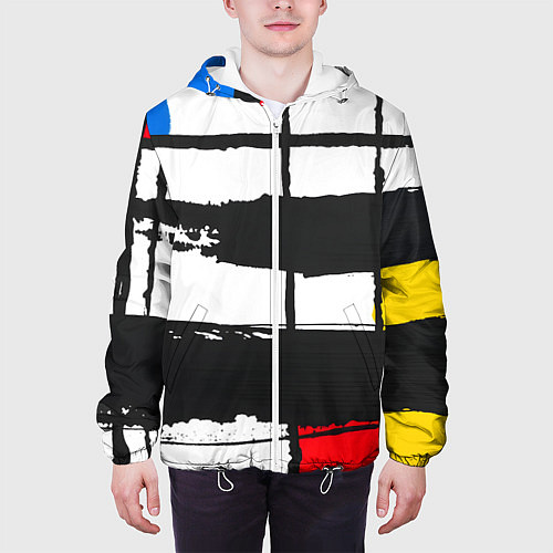 Мужская куртка В стиле пита мондриана / 3D-Белый – фото 3