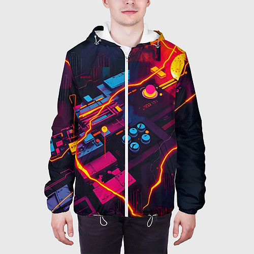 Мужская куртка Техническая абстракция / 3D-Белый – фото 3