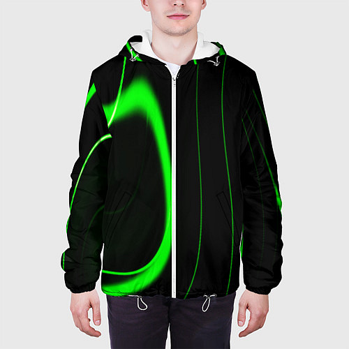 Мужская куртка Color green light green black / 3D-Белый – фото 3