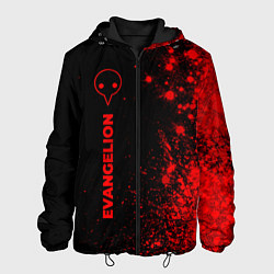Куртка с капюшоном мужская Evangelion - red gradient по-вертикали, цвет: 3D-черный