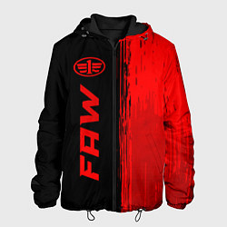 Куртка с капюшоном мужская FAW - red gradient по-вертикали, цвет: 3D-черный