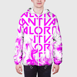 Куртка с капюшоном мужская Valorant розовый огонь, цвет: 3D-белый — фото 2