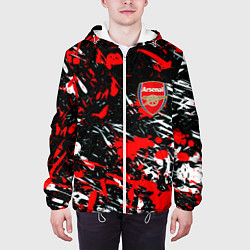 Куртка с капюшоном мужская Arsenal краски текстура, цвет: 3D-белый — фото 2