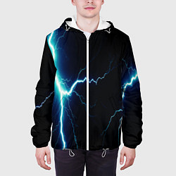 Куртка с капюшоном мужская Lightning light blue, цвет: 3D-белый — фото 2