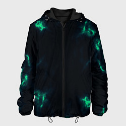 Куртка с капюшоном мужская The color is turquoise, цвет: 3D-черный
