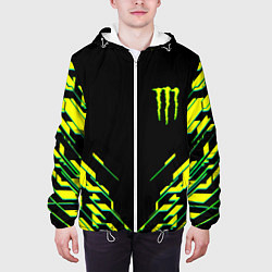 Куртка с капюшоном мужская Monster energy кислотная геометрия, цвет: 3D-белый — фото 2