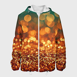 Куртка с капюшоном мужская Золотистое боке текстура, цвет: 3D-белый