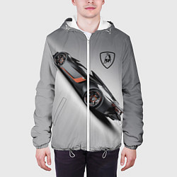 Куртка с капюшоном мужская Lamborghini - racing car, цвет: 3D-белый — фото 2